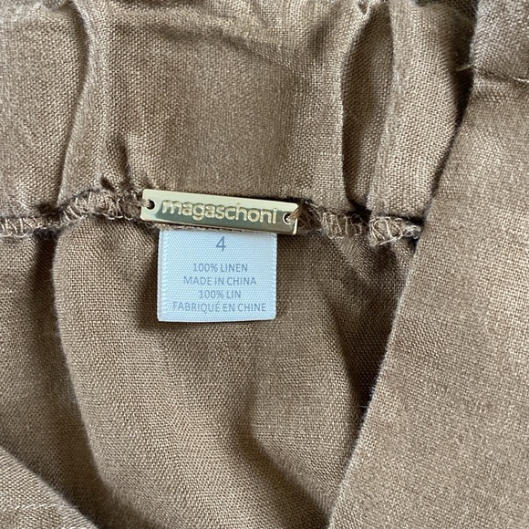 Magaschoni Women’s 100% Linen Cargo Midi Skirt Size 4 Urban Safari Inspired - Picture 8 of 9